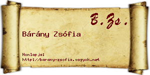 Bárány Zsófia névjegykártya