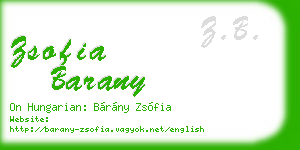 zsofia barany business card