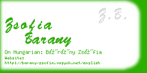 zsofia barany business card